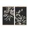 Black and White Greenery 16" x 24" Teak Hanging Canvas - Set of 2